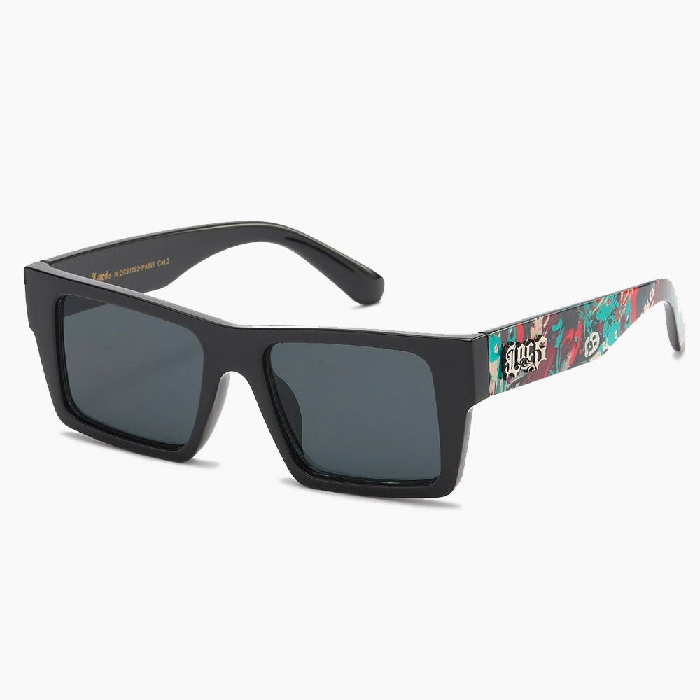 Locs Squared Paint Print Sunglasses black6 - Shop-Tetuan