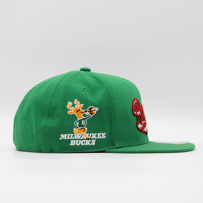 Mitchell & Ness Logo History fitted HWC M Bucks green