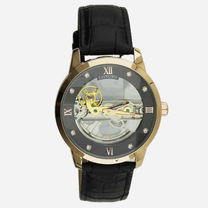 Longbo Men's Automatic Watch with Leather Strap rose/black - Shop-Tetuan