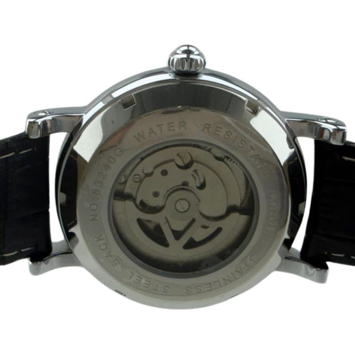 Longbo Automatic Watch with Leather Strap silver/black - Shop-Tetuan
