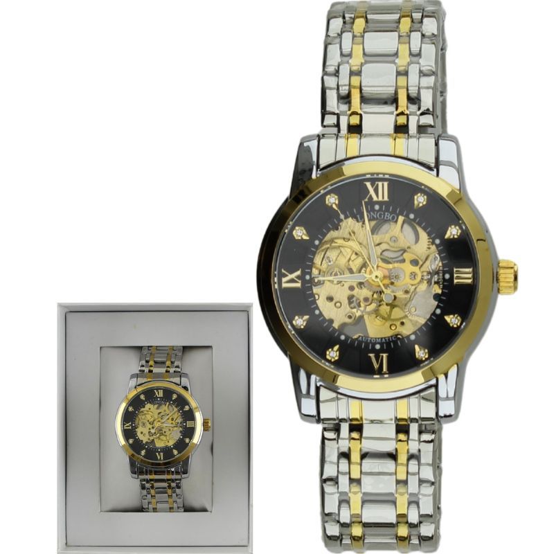 Longbo Automatic Watch with Metal Bracelet Metal 2-tone D4 silver/gold - Shop-Tetuan