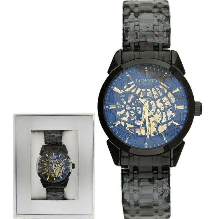 Longbo Automatic Watch with Metal Bracelet Metal Gun D3 black - Shop-Tetuan