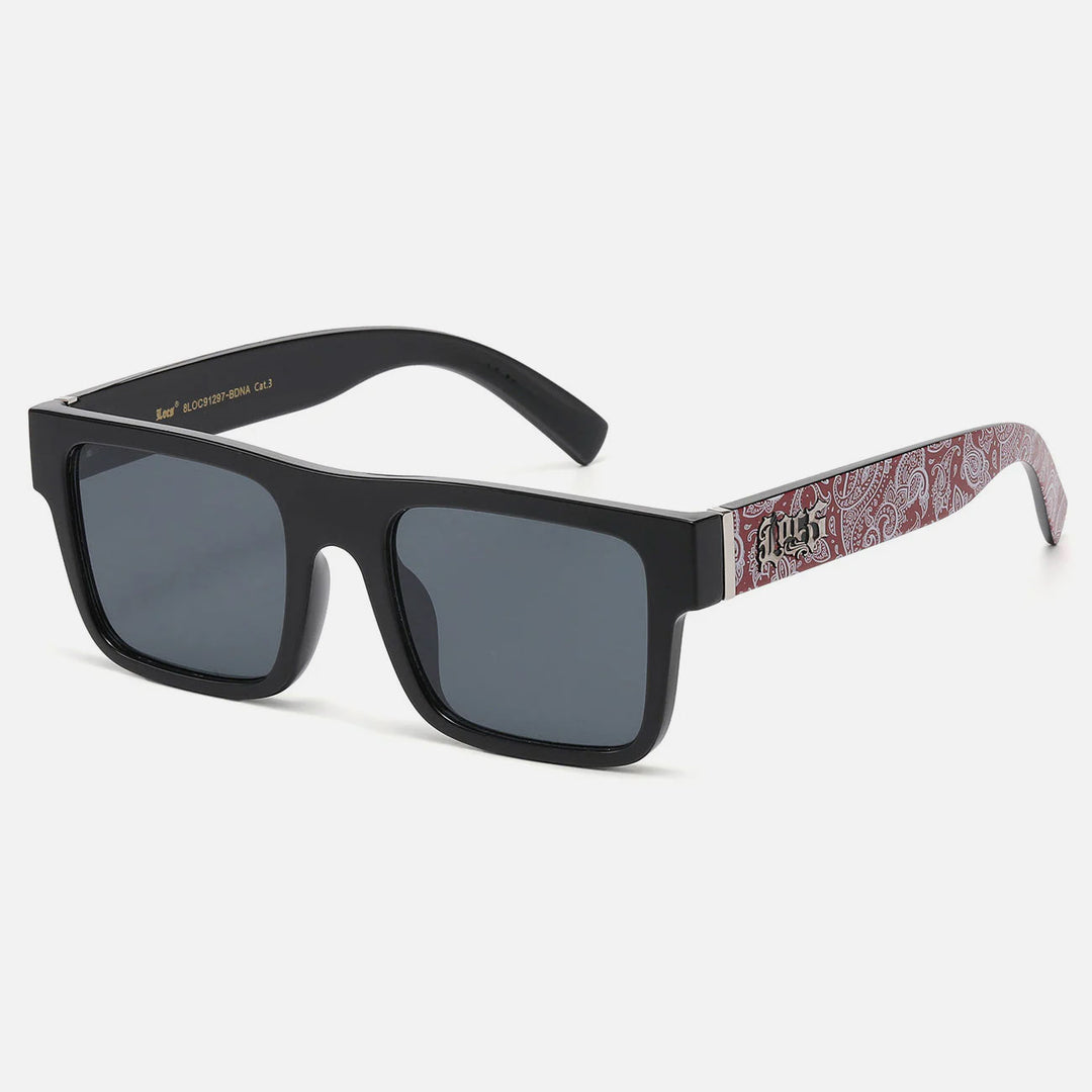 Locs Bandana Print Lowrider Sunglasses black/red - Shop-Tetuan