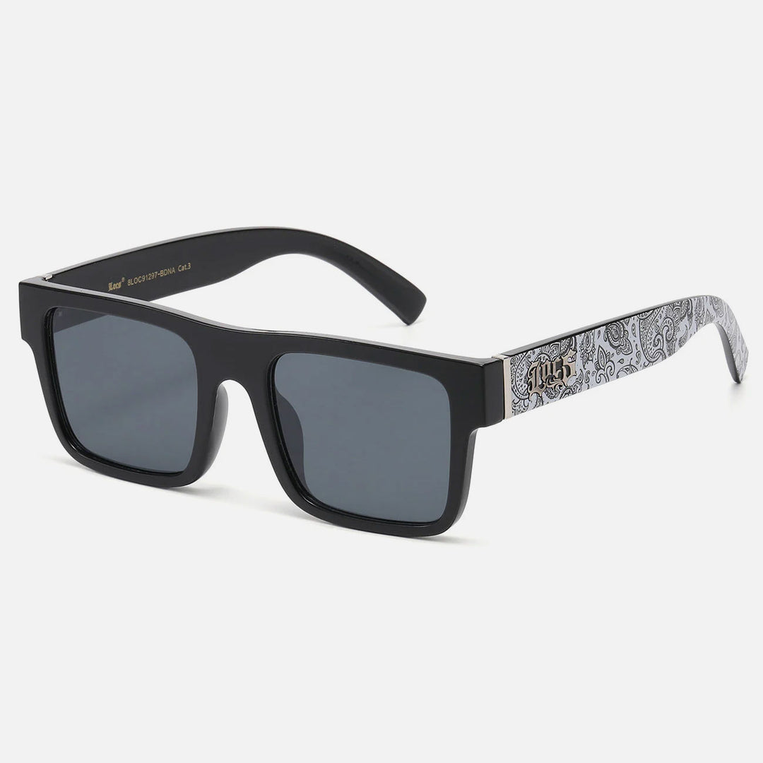 Locs Bandana Print Lowrider Sunglasses black/white - Shop-Tetuan
