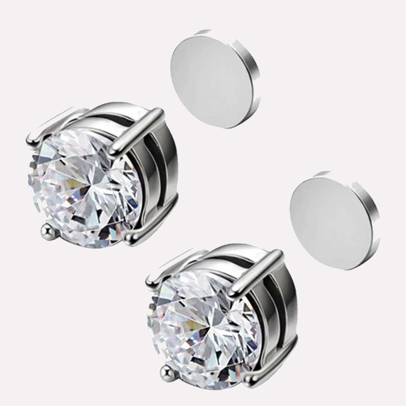 Magnetic Round Diamond Earrings Steel 6mm - Shop-Tetuan