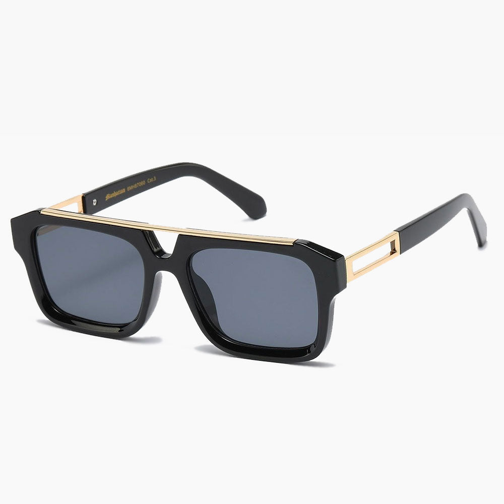 Manhattan Squared Flat Top Sunglasses black/gold - Shop-Tetuan