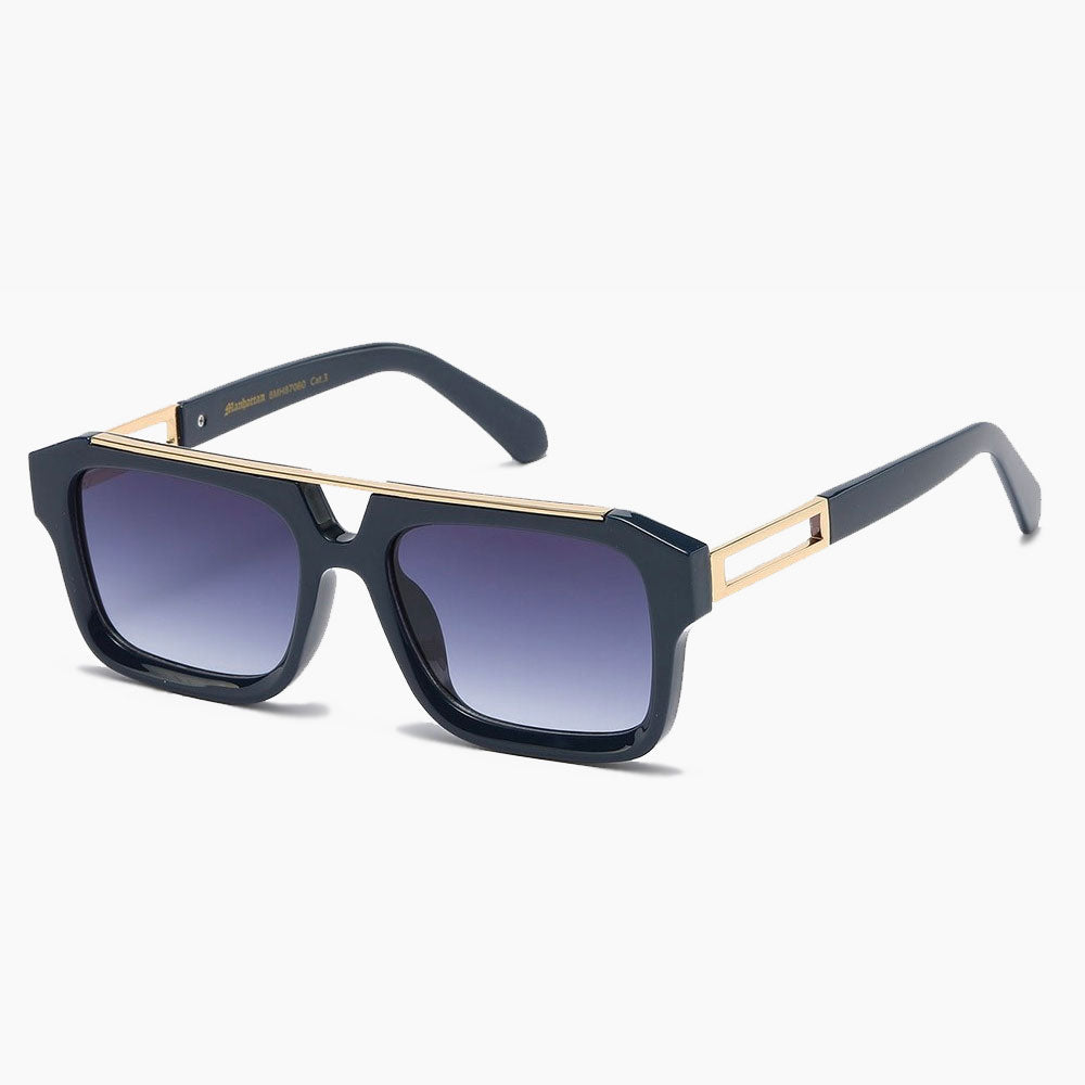 Manhattan Squared Flat Top Sunglasses matt black/gold - Shop-Tetuan