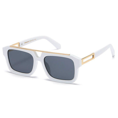 Manhattan Squared Flat Top Sunglasses white - Shop-Tetuan
