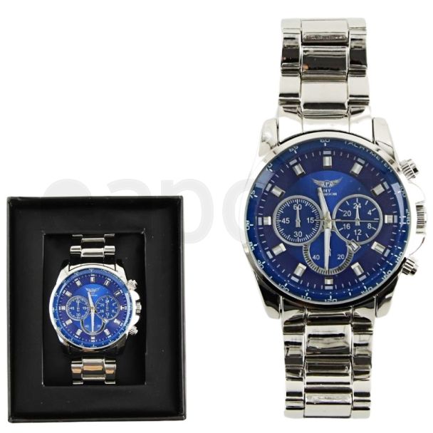 NY London Metal Bracelet Watch silver/blue