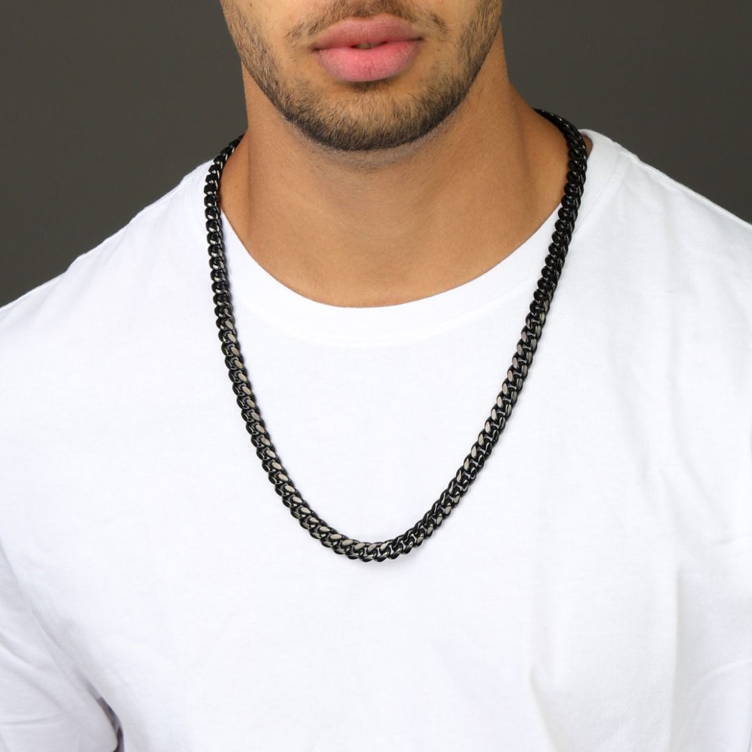 Cuban Link Chain Necklace 55cm x 5mm black