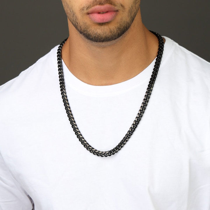 Cuban Link Chain Necklace 55cm x 5mm black