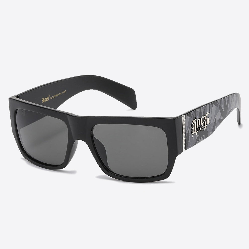 Locs Marijuana Leaf Print Sunglasses matt black - Shop-Tetuan