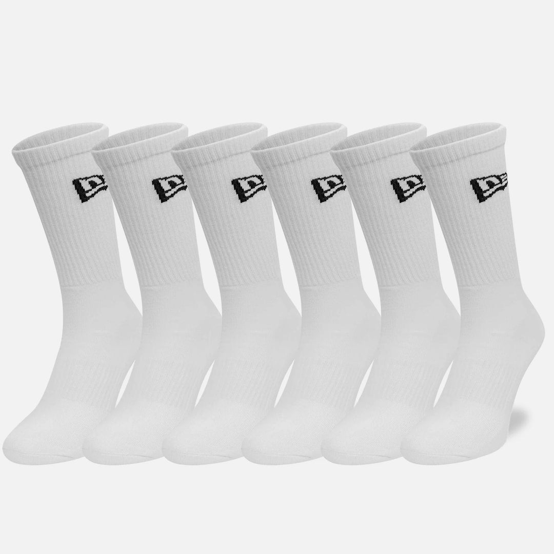 New Era Flag 6-Pack White Crew Socks - Shop-Tetuan