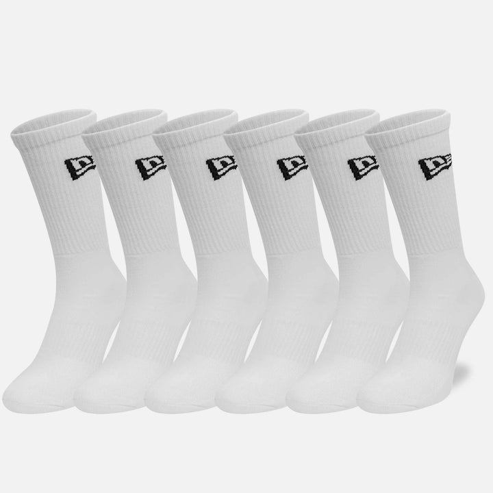 New Era Flag 6-Pack White Crew Socks - Shop-Tetuan