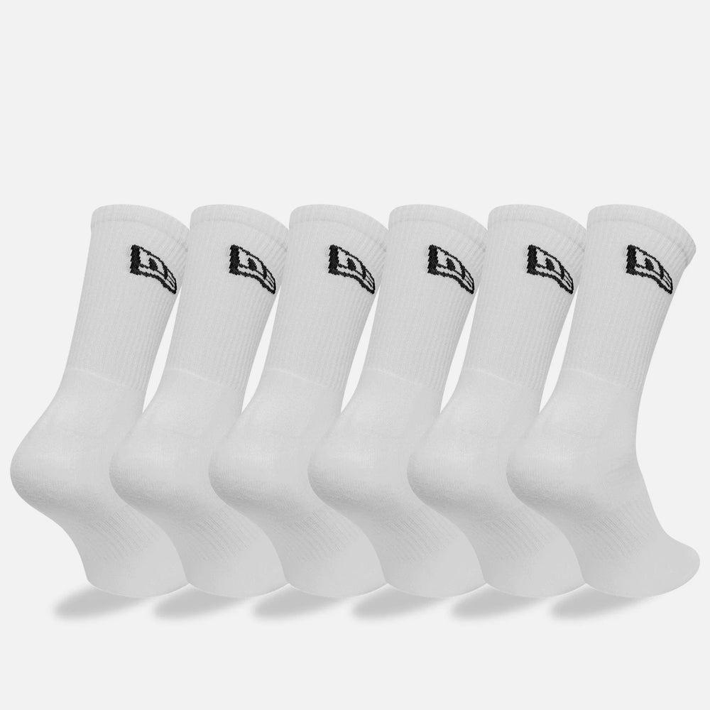 New Era Flag 6-Pack White Crew Socks - Shop-Tetuan