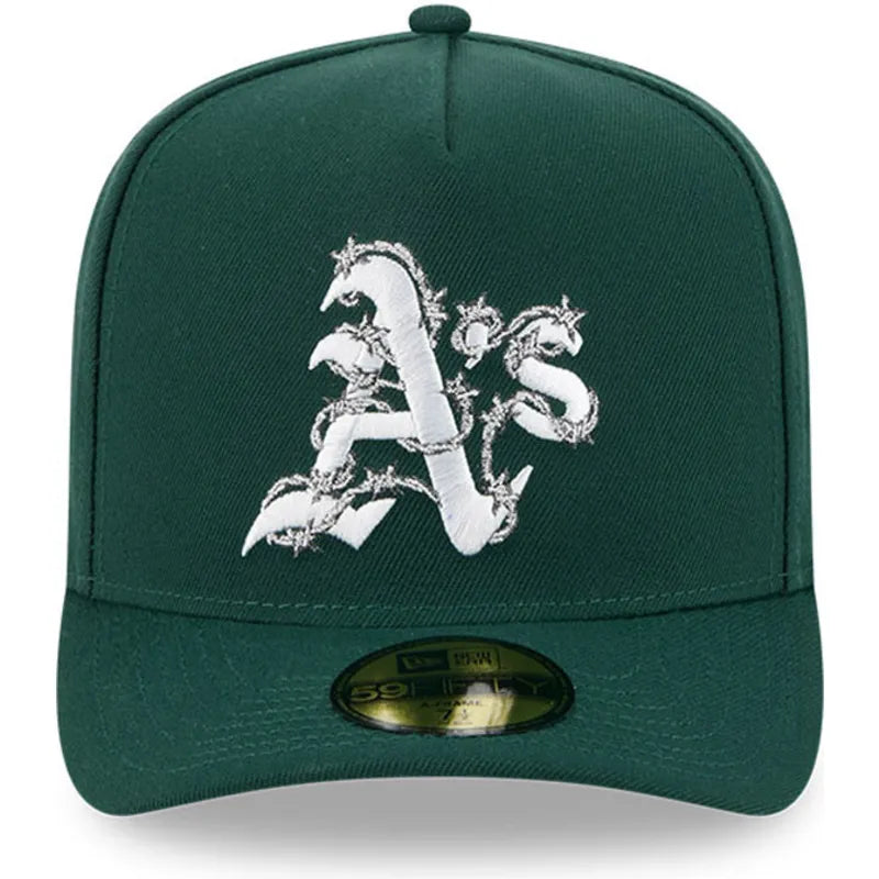 New Era Barbed Wire 59FIFTY A-Frame O Athletics green - Shop-Tetuan