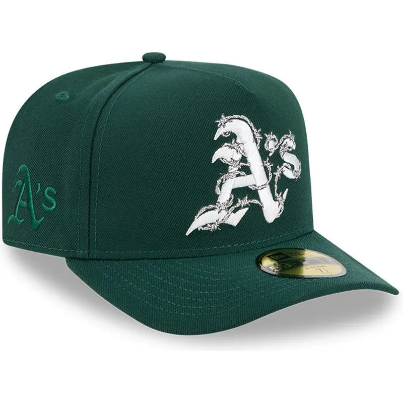 New Era Barbed Wire 59FIFTY A-Frame O Athletics green - Shop-Tetuan