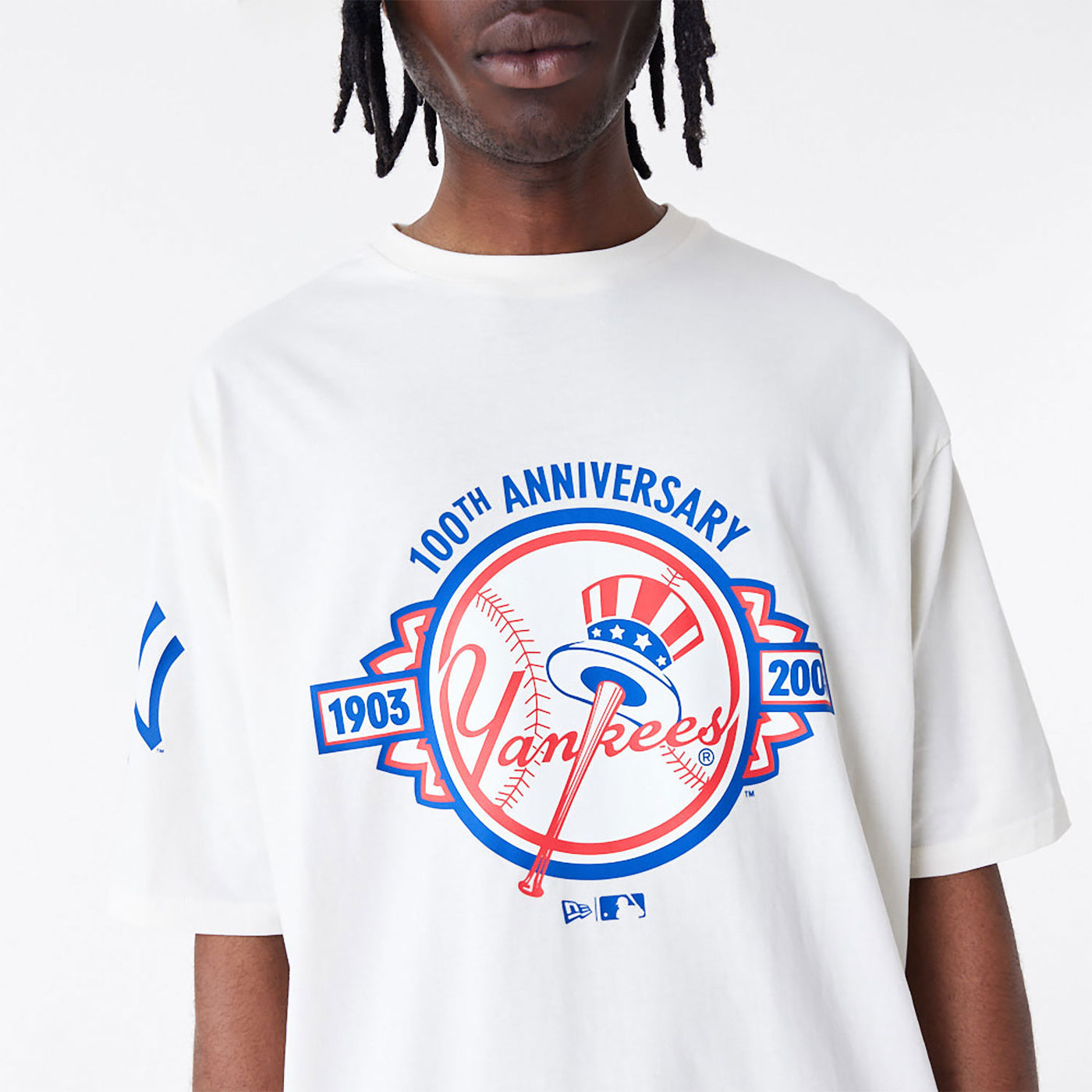 New Era MLB Anniversary White Oversized T-Shirt NY Yankees white - Shop-Tetuan