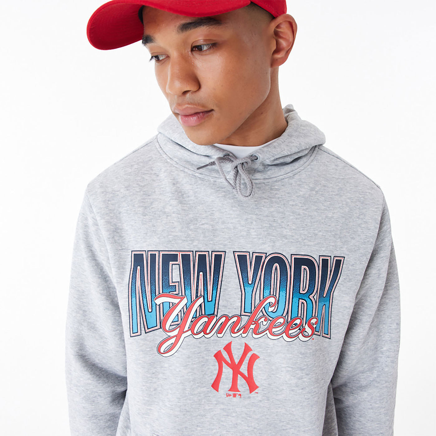 New Era New York MLB Gradient Graphic Grey Pullover NY Yankees Hoodie grey - Shop-Tetuan