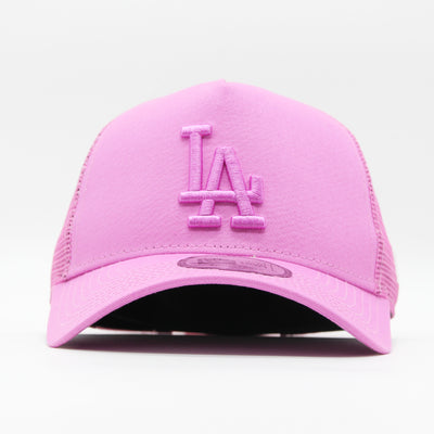 New Era Tonal Mesh A-Frame Trucker Cap LA Dodgers pink
