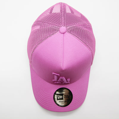 New Era Tonal Mesh A-Frame Trucker Cap LA Dodgers pink