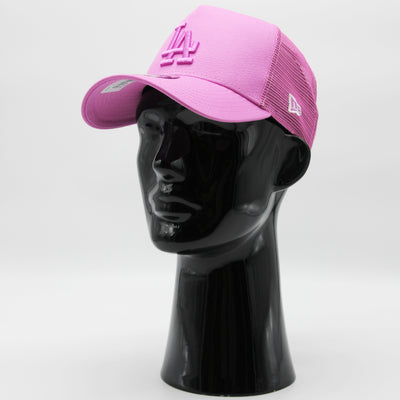 New Era Tonal Mesh A-Frame Trucker Cap LA Dodgers pink