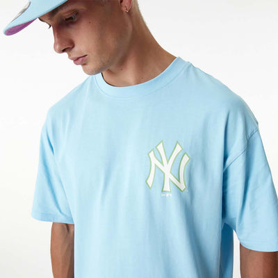 New Era NY Yankees MLB Pastel Blue Oversized T-Shirt