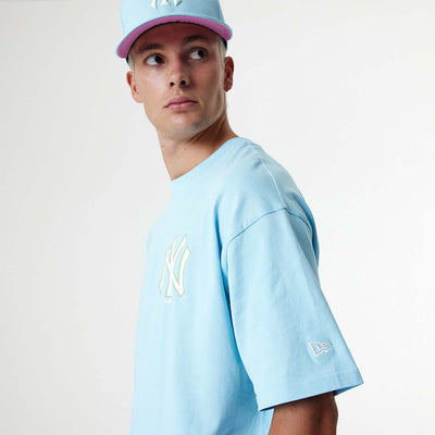 New Era NY Yankees MLB Pastel Blue Oversized T-Shirt - Shop-Tetuan