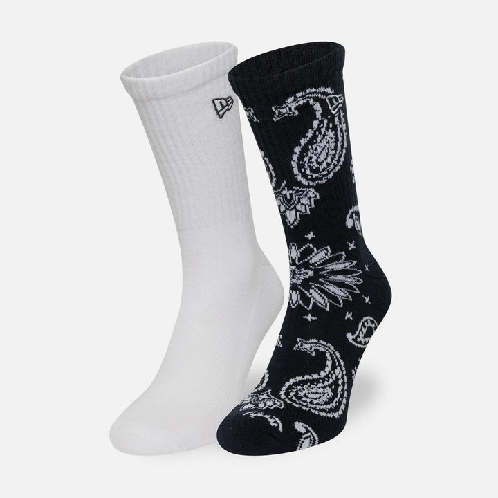 New Era Paisley Multi 2 Pack Crew Socks white-black - Shop-Tetuan