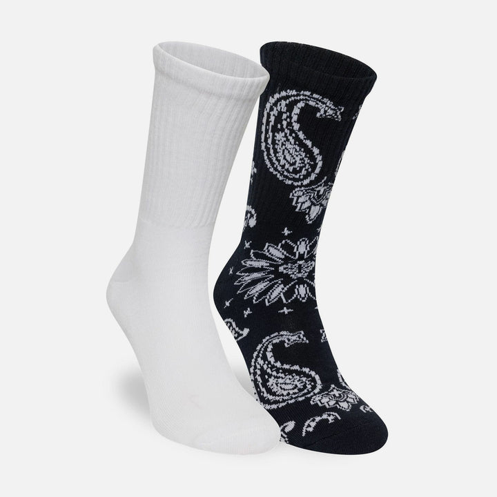 New Era Paisley Multi 2 Pack Crew Socks white-black - Shop-Tetuan