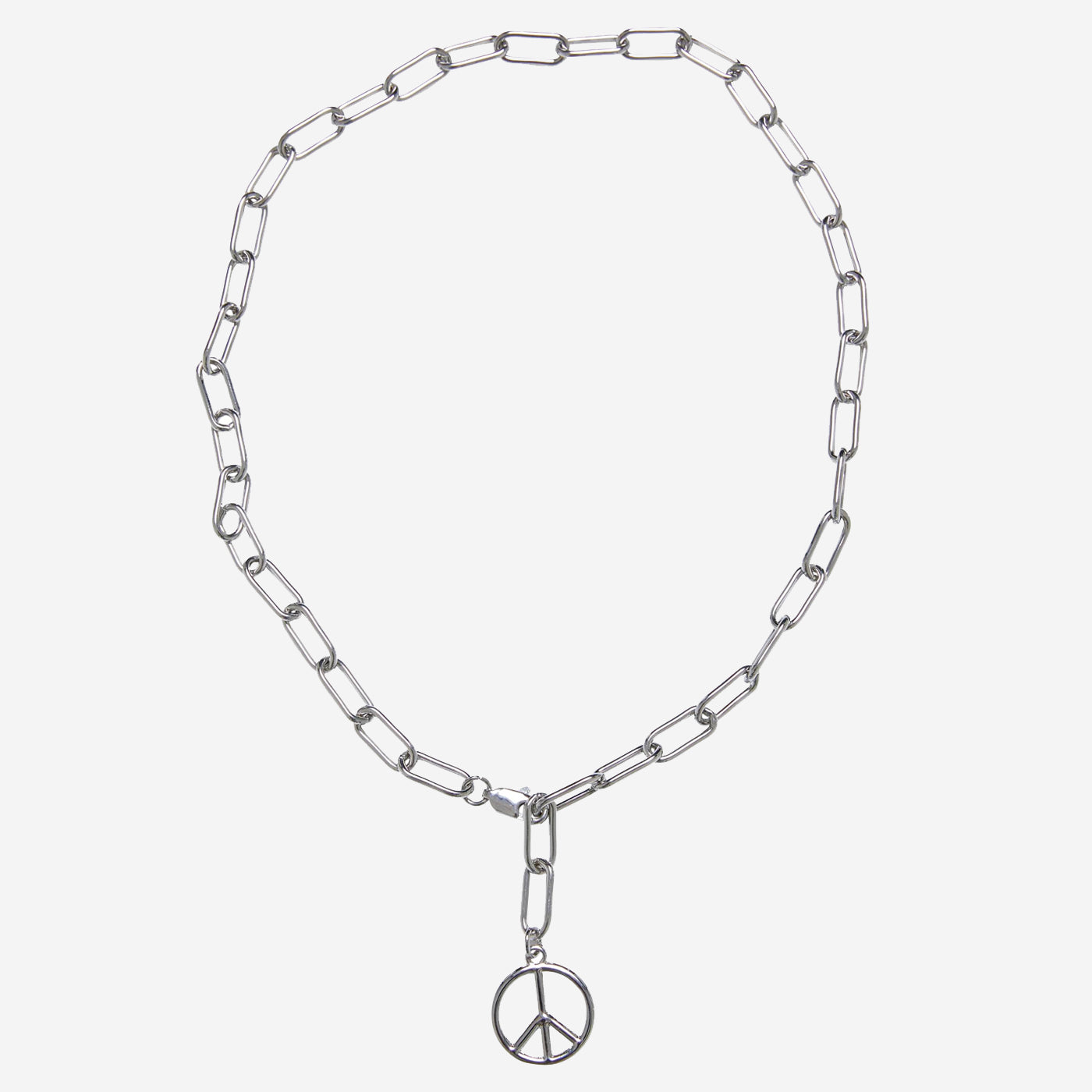 Urban Classics Y Chain Peace Pendant necklace silver
