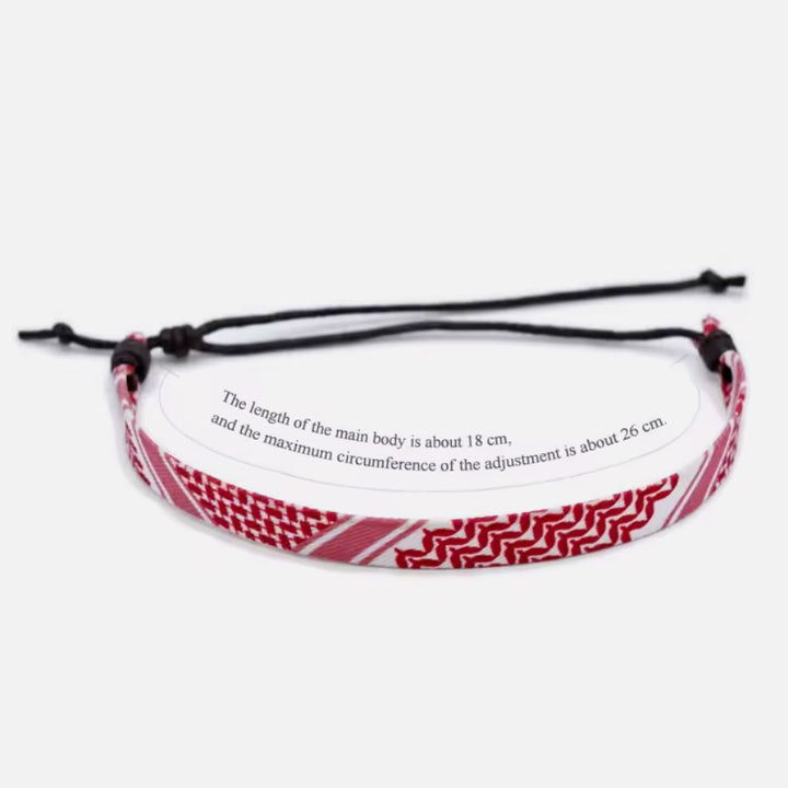 Arabic Scarf Style Woven Bracelet red