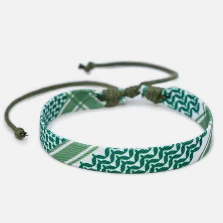 Arabic Scarf Style Woven Bracelet green