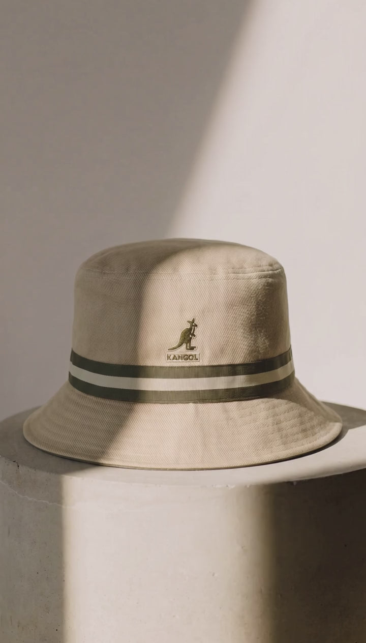 Kangol Stripe Lahinch bucket hat beige