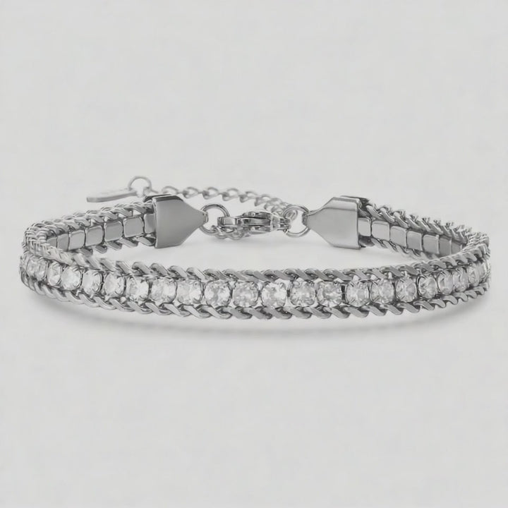 Three-Layer Bracelet With Zircon steel