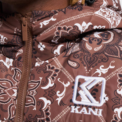 Karl Kani Og Paisley Puffer Jacket brown