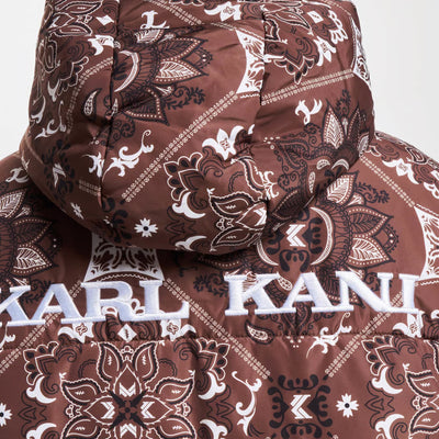 Karl Kani Og Paisley Puffer Jacket brown