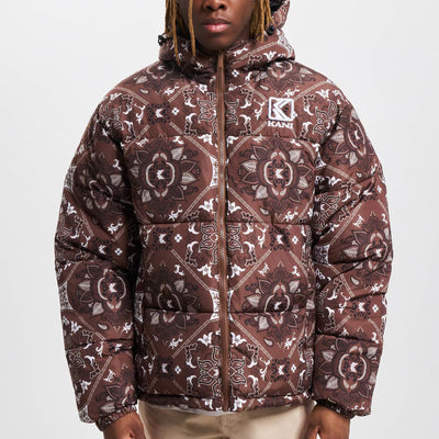 Karl Kani Og Paisley Puffer Jacket brown