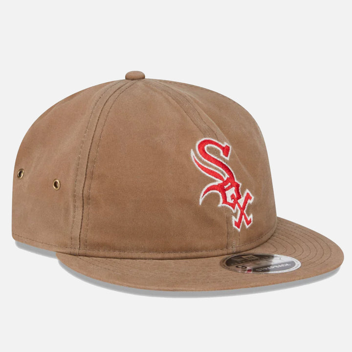 New Era Waxed Canvas Retro Crown 9Fifty Strapback C White Sox khaki - Shop-Tetuan