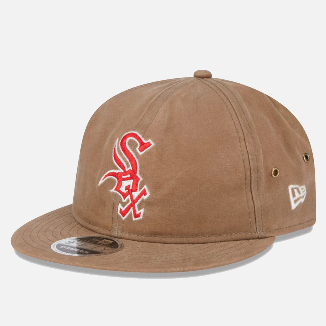 New Era Waxed Canvas Retro Crown 9Fifty Strapback C White Sox khaki - Shop-Tetuan