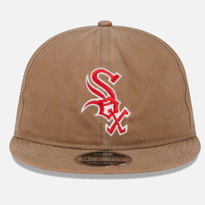New Era Waxed Canvas Retro Crown 9Fifty Strapback C White Sox khaki - Shop-Tetuan