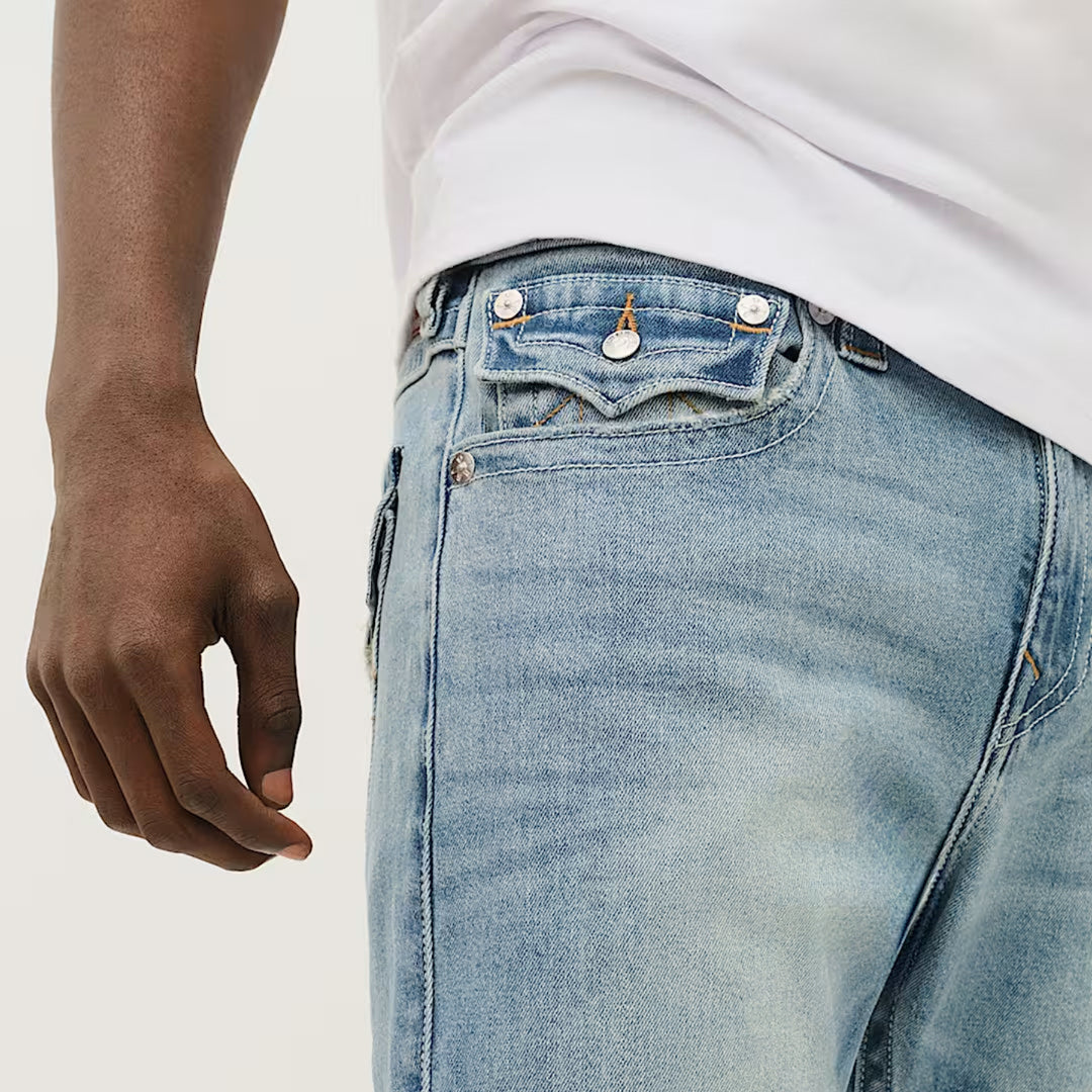 True Religion Ricky Flap Straight Jean 32" brilliant med wash