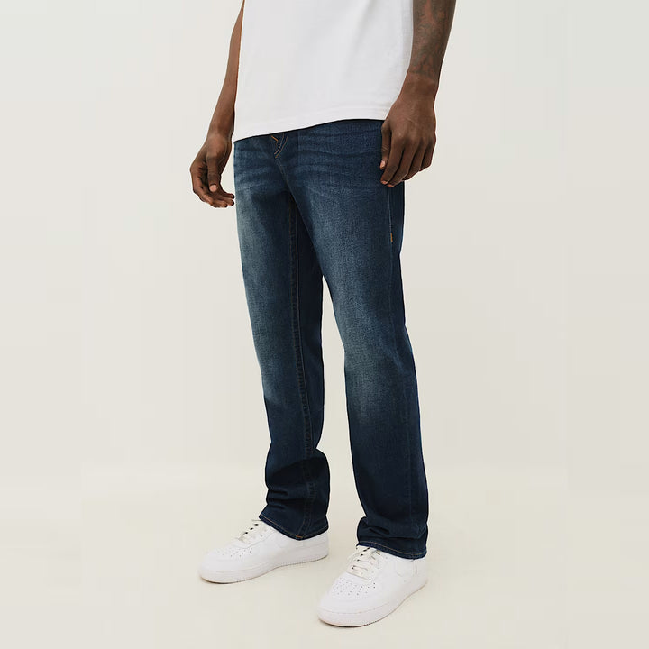 True Religion Ricky Flap Straight Jean 34" damon dark wash