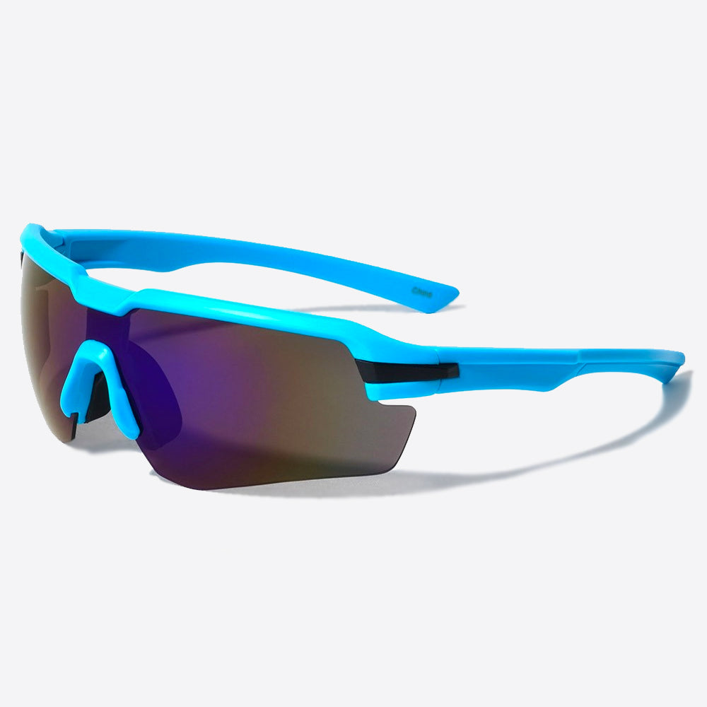 Shield Semi-Rimless Sunglasses blue - Shop-Tetuan