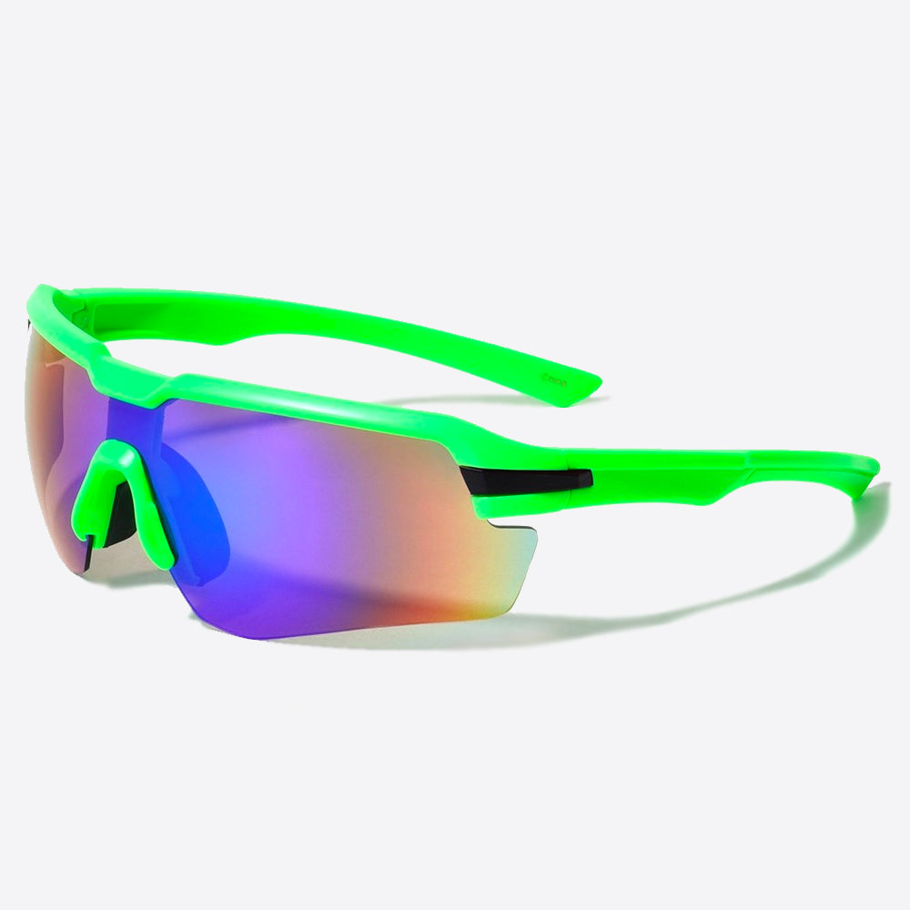 Shield Semi-Rimless Sunglasses green - Shop-Tetuan