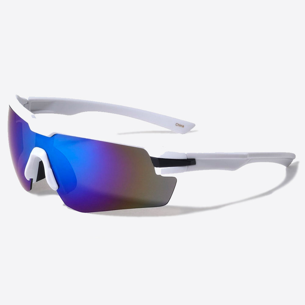 Shield Semi-Rimless Sunglasses white - Shop-Tetuan