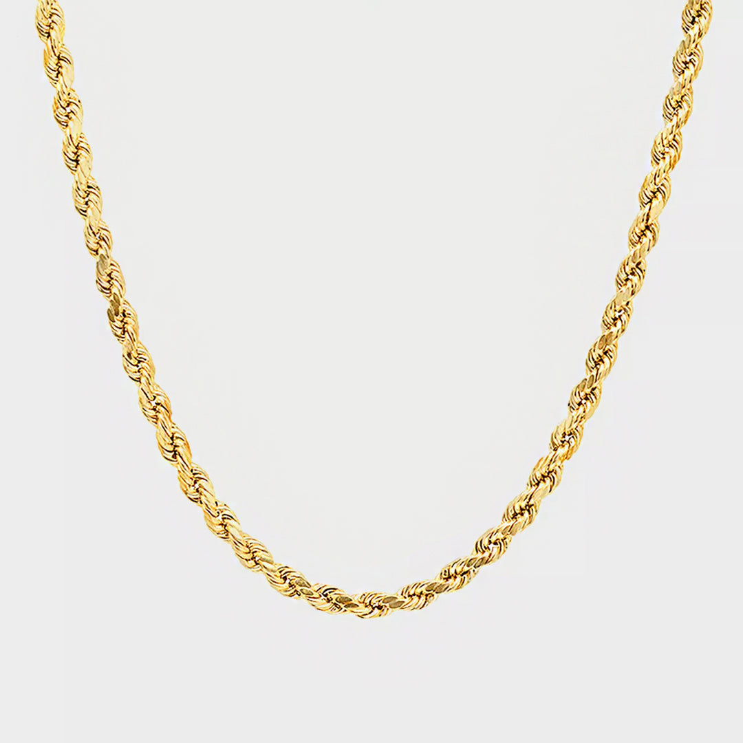 Twisted Rope Chain Necklace 55cm x 4mm gold - Shop-Tetuan