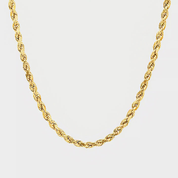 Twisted Rope Chain Necklace 55cm x 4mm gold - Shop-Tetuan