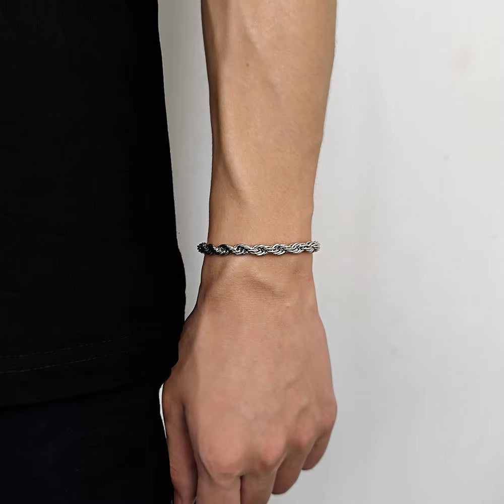 Cordell Twisted Rope Bracelets 6mm steel - Shop-Tetuan
