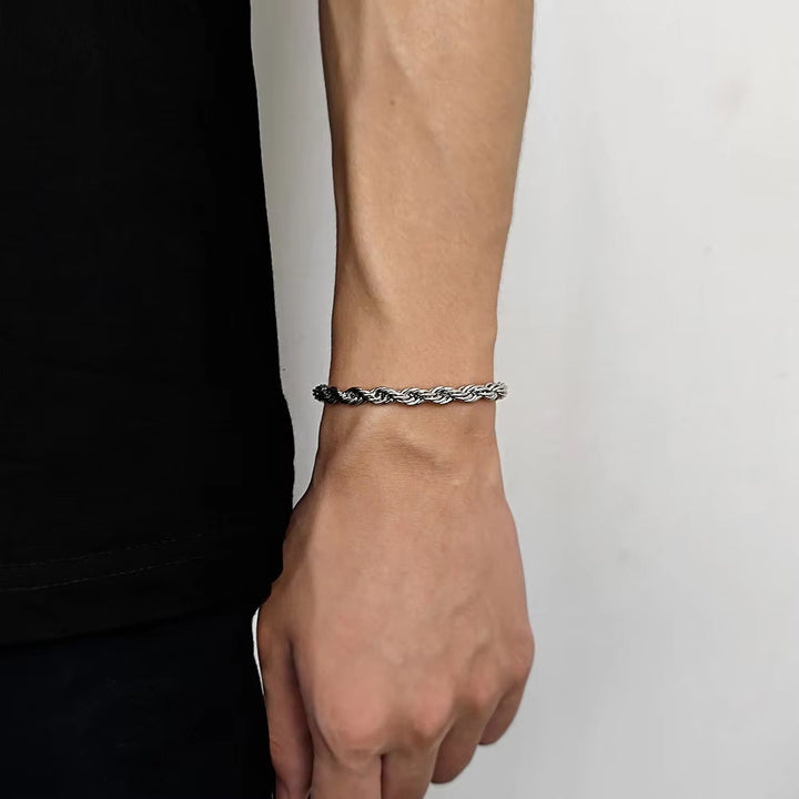 Cordell Twisted Rope Bracelets 6mm steel - Shop-Tetuan